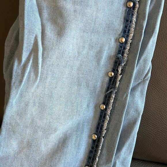 Liverpool Jeans vintage Summer weight Stretch Dark Frayed Side seam Grommets 6 - Picture 7 of 10